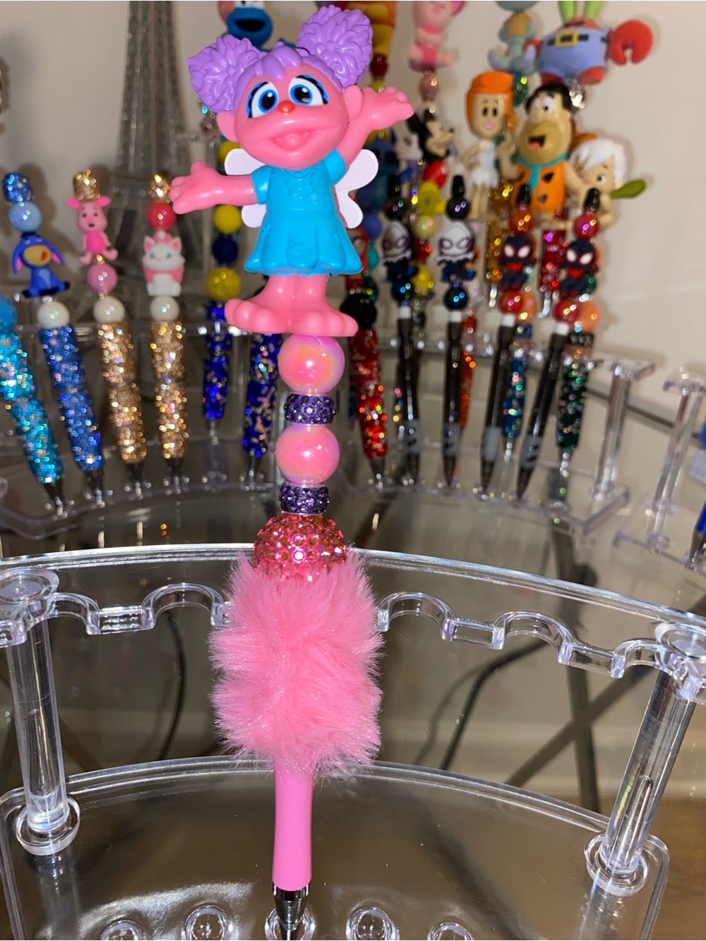 Abby Pink Plush Topper Pen